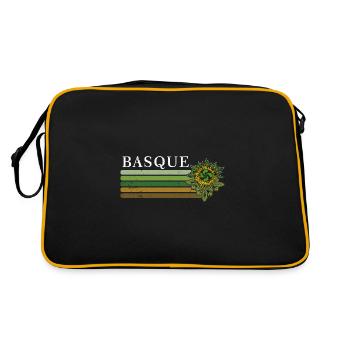 Aquitanier Euskal Herria Lauburu Basken Land - Retro Tasche - Schwarz/Gold - Hinten
