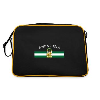 Andalusien Autonomie Spanien Sevilla Granada - Retro Tasche - Schwarz/Gold - Hinten