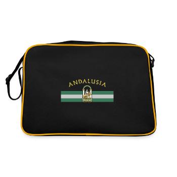 Andalusien Autonomie Spanien Sevilla Granada - Retro Tasche - Schwarz/Gold - Hinten