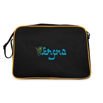 Hindu Indien Buddhist Krishna Flöte Musik - Retro Tasche - Schwarz/Gold - Hinten