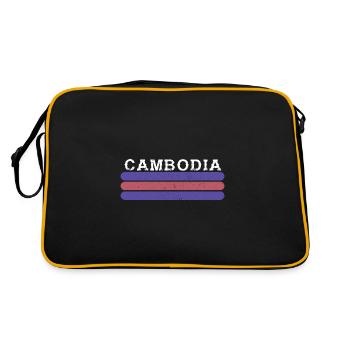 Cambodge Drapeau Asie Tradition Vacances - Sac Retro - noir/or - Dos
