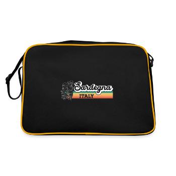 Italien Mittelmeer Strand Sardinien Sardisch - Retro Tasche - Schwarz/Gold - Hinten