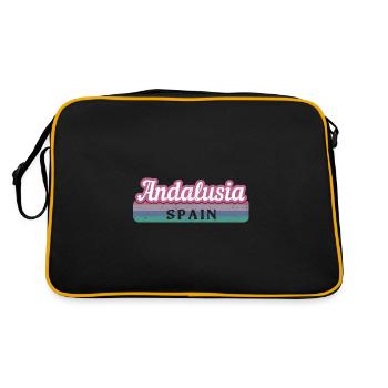 Sevilla Granada Andalusien Spanien Flagge - Retro Tasche - Schwarz/Gold - Hinten