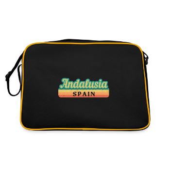 Sevilla Granada Andalusien Spanien Flagge - Retro Tasche - Schwarz/Gold - Hinten