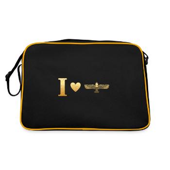 Aramäer Aram Syrien Damaskus Naher Osten - Retro Tasche - Schwarz/Gold - Hinten