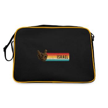 Dreidel Tradition Israel Chanukka Judentum - Retro Tasche - Schwarz/Gold - Hinten