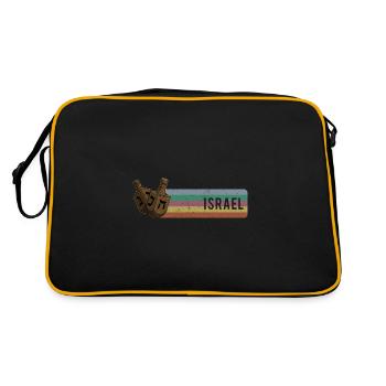 Dreidel Tradition Israel Chanukka Judentum - Retro Tasche - Schwarz/Gold - Hinten