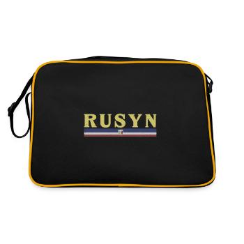 Rusnak Ostslawen Rusyn Kiewer Rus Karpaten - Retro Tasche - Schwarz/Gold - Hinten