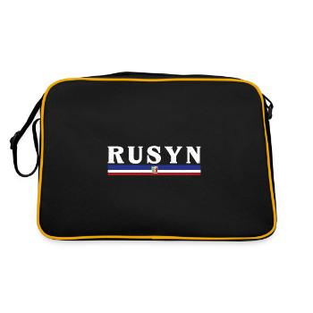 Rusnak Ostslawen Rusyn Kiewer Rus Karpaten - Retro Tasche - Schwarz/Gold - Hinten