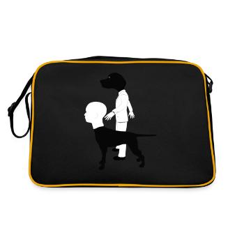 Chien anthropomorphe en costume noir - Sac Retro - noir/or - Dos