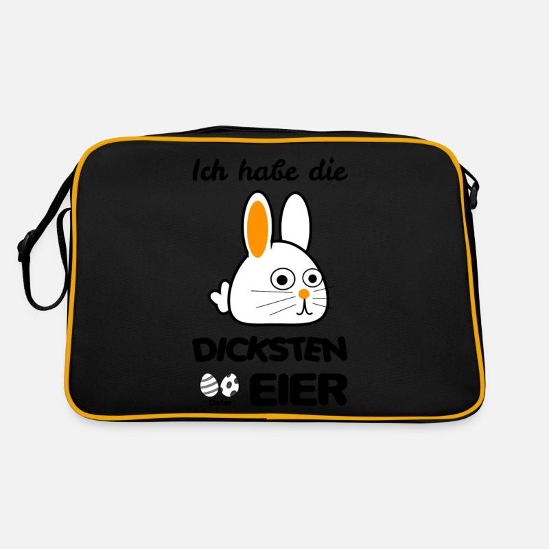 Ich habe die DICKSTEN EIER - Hase - Ostern Retro Tasche