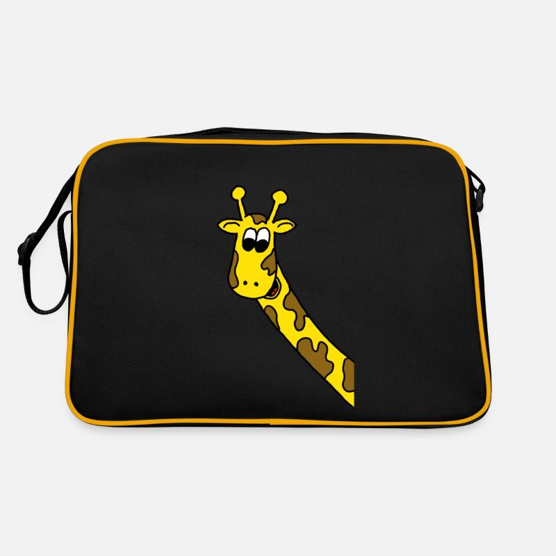 Giraffe - Retro Tasche - Schwarz/Gold