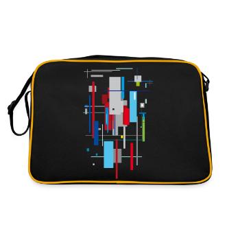 Motif Bauhaus abstrait - Sac Retro - noir/or - Dos