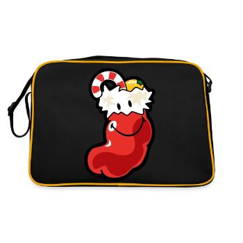 Smiley Christmas Stocking - Retro Bag - black/gold - Back