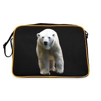 Polar Bear - Eisbär - Retro Tasche - Schwarz/Gold - Hinten