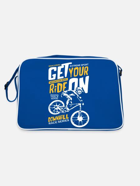 Downhill Race Series - Retro Tasche - Blau/Weiß - Hinten