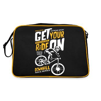 Downhill Race Series - Retro Tasche - Schwarz/Gold - Hinten