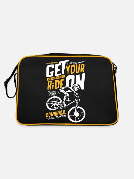 Downhill Race Series - Retro Tasche - Schwarz/Gold - Hinten