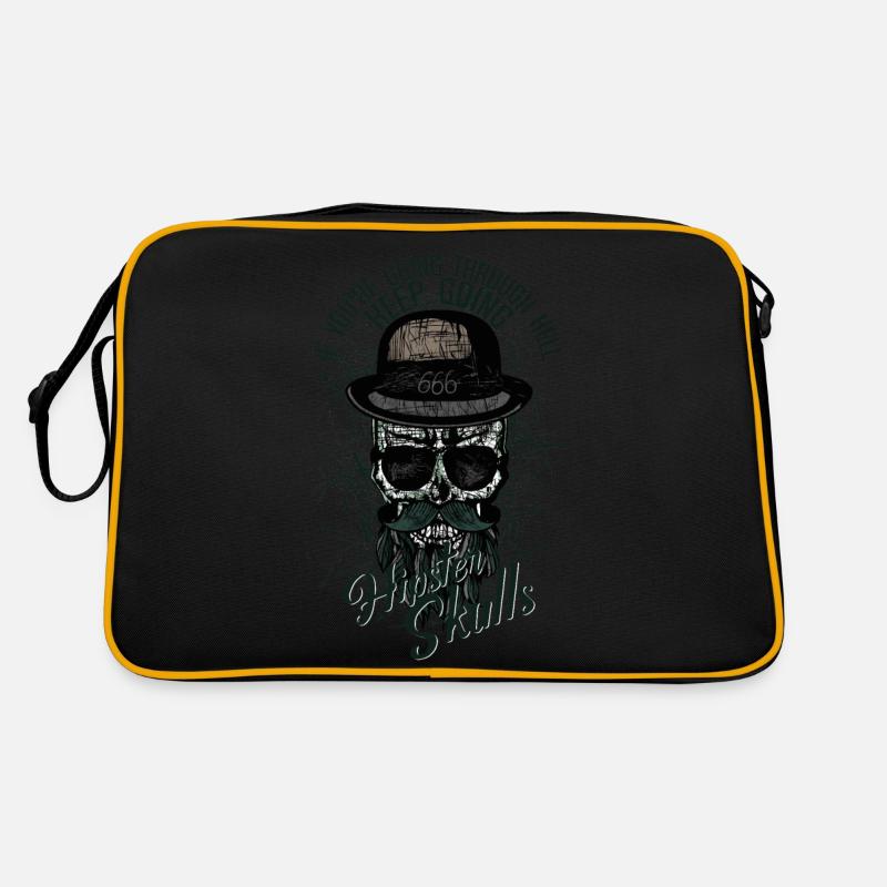 hipster skull skull skull pirate quote Retro Bag
