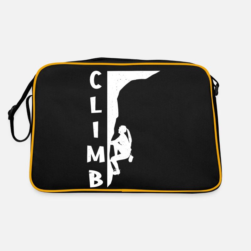 Climb Climbing Wall Climber Mountain Rock Climbing - Retro Bag - black/gold