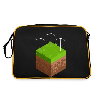 Energy transition with wind turbine - Retro Bag - black/gold - Back