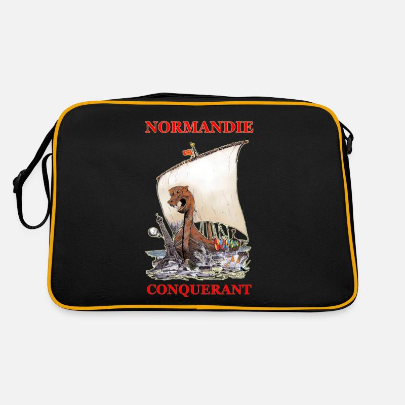NORMANDIE CONQUERANT création Louis RUNEMBERG © - Sac Retro - noir/or