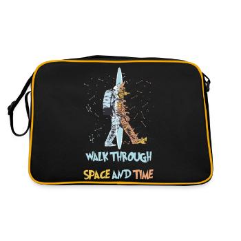 Un astronaute se promène dans le portail de la dimension de l’espace et du temps - Sac Retro - noir/or - Dos