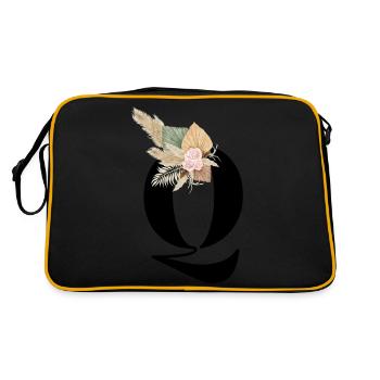 lettre Q fleuris - Sac Retro - noir/or - Dos