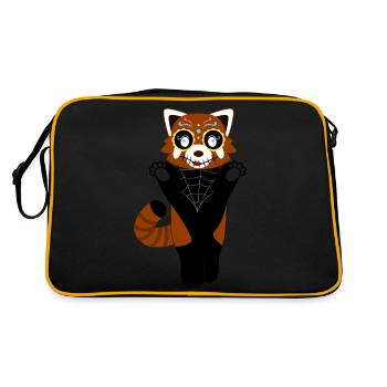 Panda roux déguisé en Santa Muerte pour Halloween - Sac Retro - noir/or - Dos
