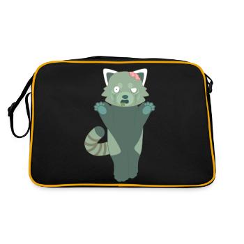 Panda roux déguisé en zombie pour Halloween - Sac Retro - noir/or - Dos