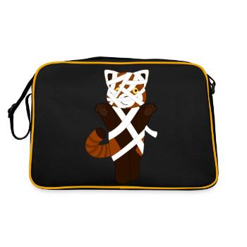 Panda roux déguisé en momie pour Halloween - Sac Retro - noir/or - Dos