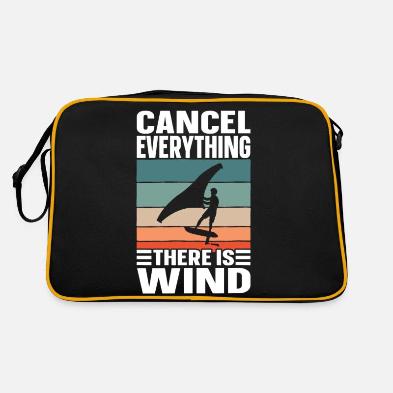 Wing Foiling Surf Surfing Surfer - Retro Bag - black/gold
