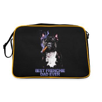Meilleur papa Frenchie de tous les temps Français Bulldog Papa - Sac Retro - noir/or - Dos