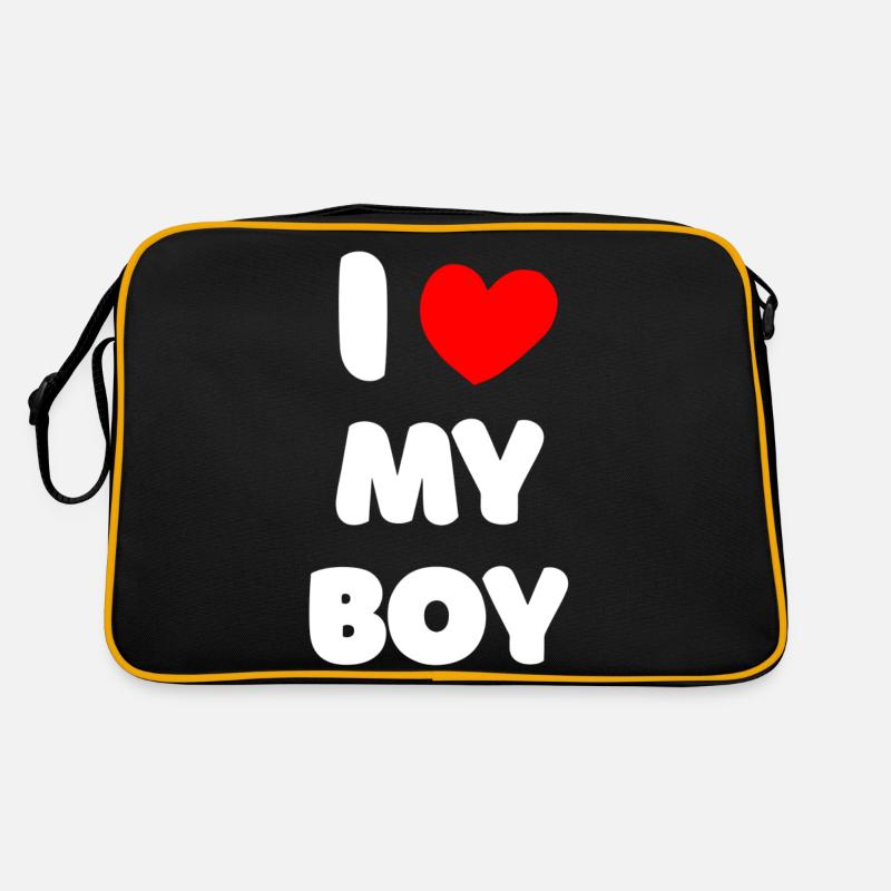 J’AIME MON GARÇON - Sac Retro - noir/or