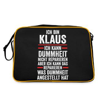 Klaus - Retro Tasche - Schwarz/Gold - Hinten