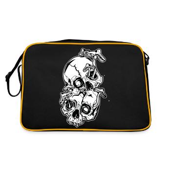 Champignons magiques // Crânes // Illustration - Sac Retro - noir/or - Dos