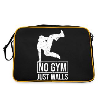 Parkour Geschenke | Parkour Sport Parkur Geschenke - Retro Tasche - Schwarz/Gold - Hinten