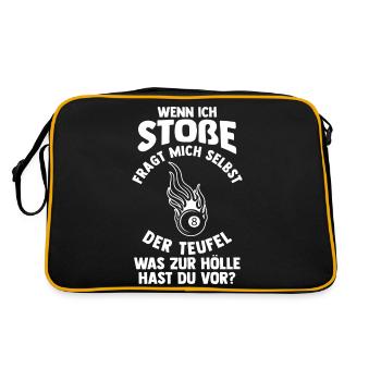 Snooker Billardtisch Billiard Billard - Retro Tasche - Schwarz/Gold - Hinten