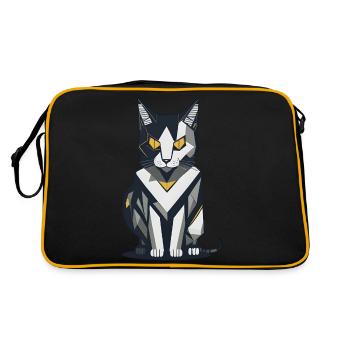 Chat minimaliste - Sac Retro - noir/or - Dos
