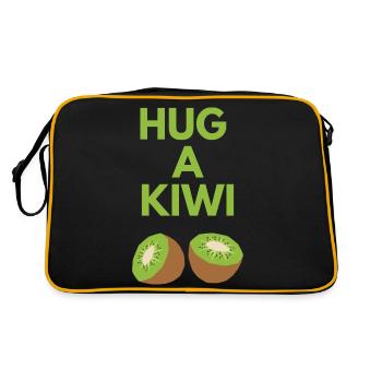 HUG A KIWI - Retro Bag - black/gold - Back