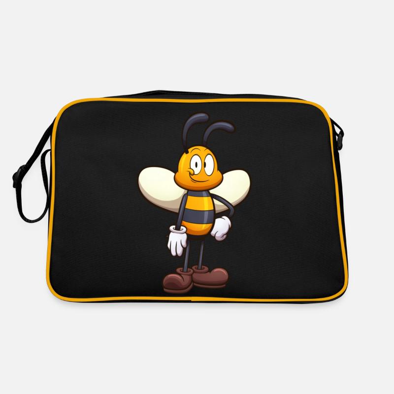 Abeille de dessin animé mignonne amicale Sac Retro