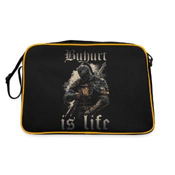 Buhurt Hobby Ritter Outfit Buhurt Turnier Krieger - Retro Tasche - Schwarz/Gold - Hinten