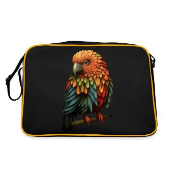 Oiseau perroquet coloré - Sac Retro - noir/or - Dos