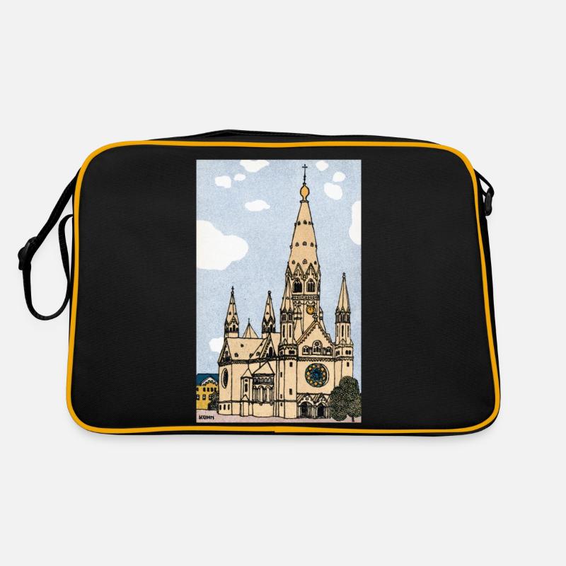 Kaiser Wilhelm Gedächtniskirche Berlin - Retro Tasche - Schwarz/Gold