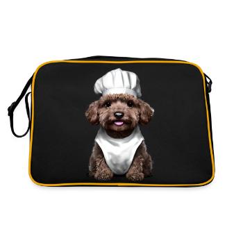 Caniche Dog Propriétaire Caniche Puppy Restaurateur Chien Amour - Sac Retro - noir/or - Dos