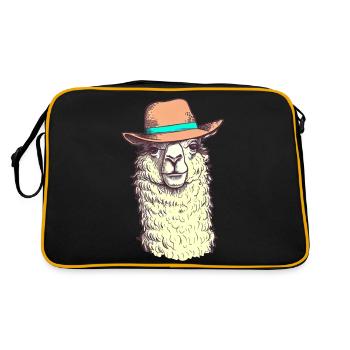 Funny hat llama - Retro Bag - black/gold - Back