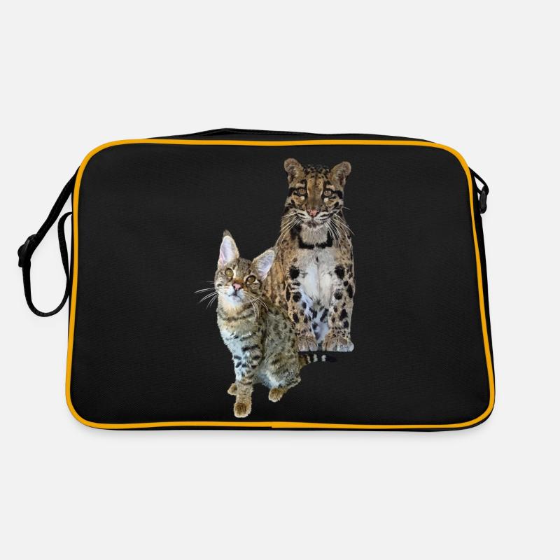 Clouded leopard and cat Retro Bag
