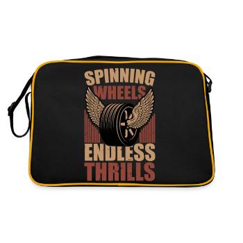 Sp. WHEELS ENDLESS THRILLS - Retro Tasche - Schwarz/Gold - Hinten
