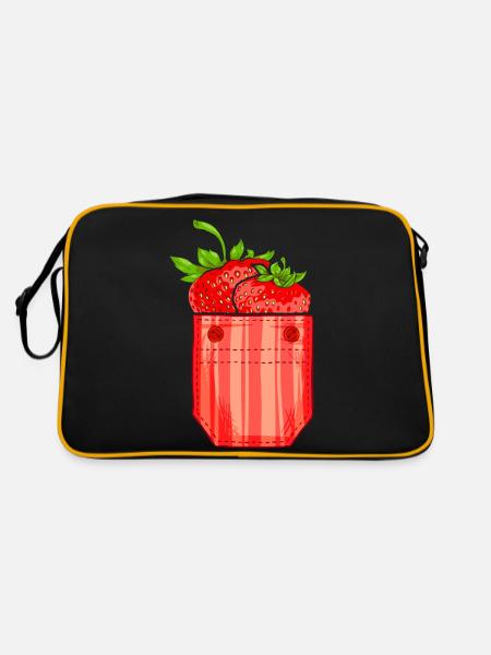 Berry Summer Fruit Gift Chest Bag Fraise - Sac Retro - noir/or - Dos