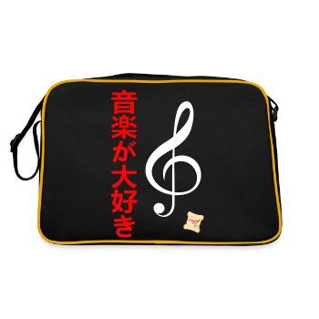 J’aime la musique HUP - Sac Retro - noir/or - Dos